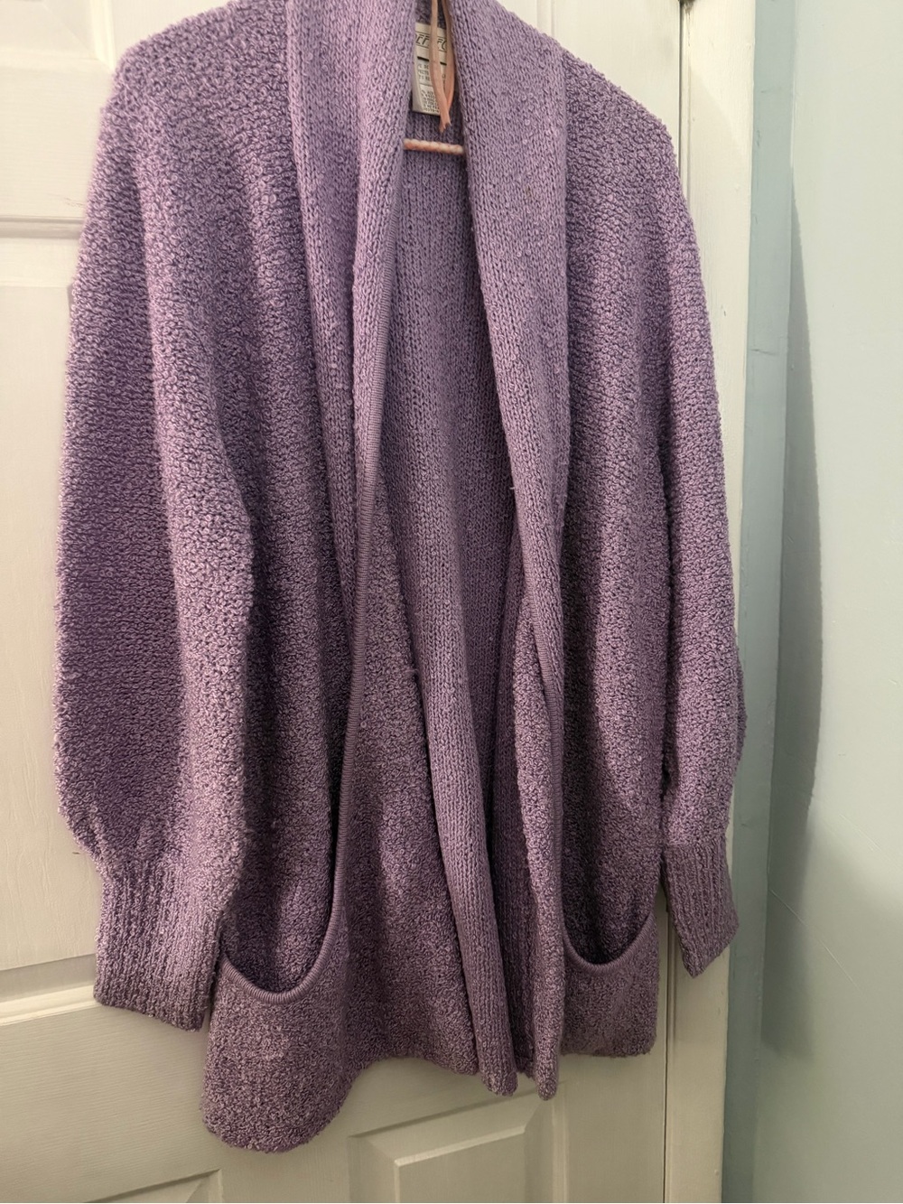 Vintage Side Effects California Purple Boucle Cardigan Sweater L